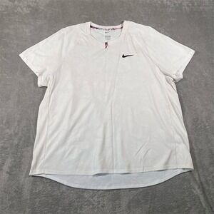 Nike Court Dri-FIT Slam Shirt Mens 2XL White Camo Print Short Sleeve‎ Tennis